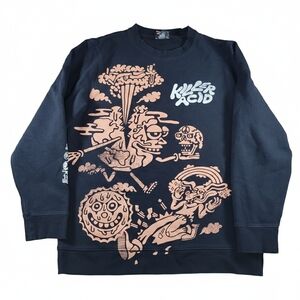 ​Killer Acid Mind Melt Graphic Sweatshirt L Black Psychedelic Streetwear Grunge